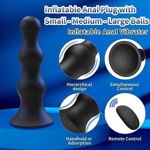 Anal Vibrator Inflatable Butt Plug Remote Prostate Massager With Automatic Inflation Max 8.5Cm And 10 Vibrating Modes For Adult Male Female Prostate Stimulator Anal Sex Toys For Men Women Pleasure - Image 3