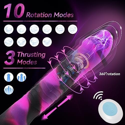 8.2 Inch Thrusting Dildo Vibrator, Realistic Vibrating Rotation Monster Dildos With Strong Suction Cup Clitoral Anal G-Spot Vibrators Dildos Adult Sex Toys,Remote Control Silicone Dildos For Men Women - Image 2