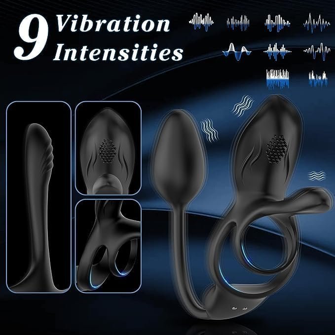Vibrator For Couple, 3 In 1 Penis Ring & Anal Plug Vibrators Sex Toys With 10 Vibration Patterns, Remote Control Adult Toys For Men, Vibrating Butt Plug Male Sex Toys For Men - Image 3