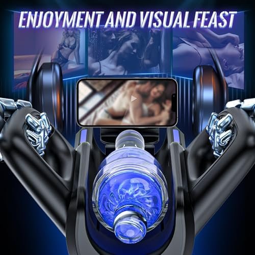 Sex Toy Automatic Male Masturbator - Men Electric Adult Sex Machine With 12Times/S Thrusting, Hand Free Penis Training Stroker With Phone Holder And 2 Soft Silicone Pocket Pussy Sleeves - Image 3