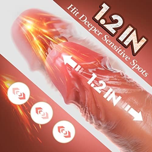Thrusting Realistic Dildo Vibrator Sex Toy For Women,Body-Safe Material Giant Rechargeable Thrust Dildo With 3 Telescopic & 5 Vibration Modes For For Couples Vaginal G-Spot And Anal Play - Image 2