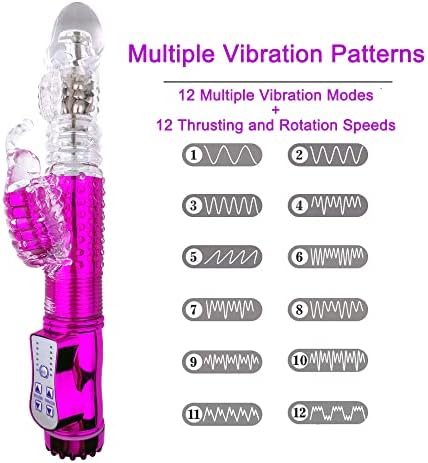 Leseox Thrusting Rabbit Vibrator With 360°Rotation, 12 Vibration Modes Realistic Dildo For G-Spot Clitoris Nipple Vagina Anal Stimulation, Waterproof And Rechargeable, Adult Sex Toys For Women Couples - Image 2