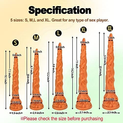 Tariss'S Long Anal Plug Silicone Dildo Butt Plug With Strong Suction Cup For Hands-Free Play Adult Sex Toys For Advance Player Women G-Spot Prostate Stimulation Gold Xxl 15.4-Inch - Image 3