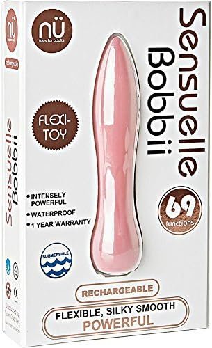 Novel Creations Nu Sensuelle Bobbii Flexible Silicone 69 Function Usb Rechargeable Waterproof Bullet Massager, Pink