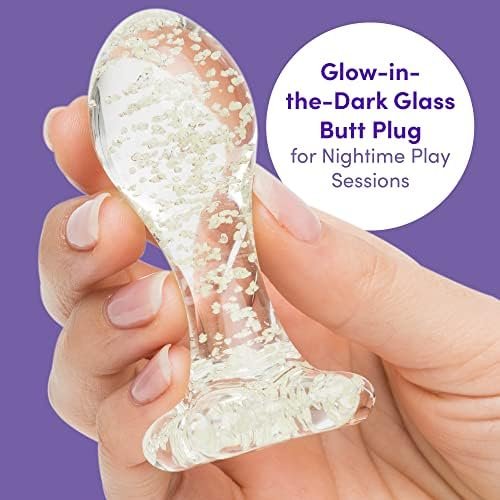 Lovehoney Glow In The Dark Butt Plug - 3 Inch Glass Anal Plug - Firm 4 Inch Girth & Hypoallergenic - Waterproof - Image 2