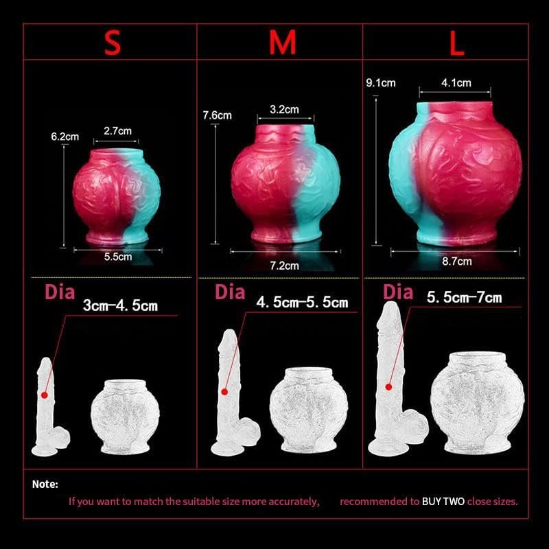 Multi Color Silicone Made Big Knot Penis Ring Sleeve Knotty Optional Size For Choose (L) - Image 3