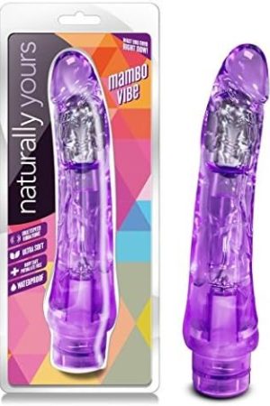 Blush Mambo Vibe - 9 Inch Soft Realistic Vibrating Dildo - Tunable Vibrations Located At The Tip For Deep Stimulation - Flexishaft So It'S Not Floppy - Waterproof Vibrator For Women Men - Clear Purple