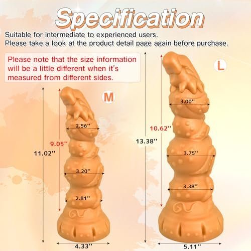 Tariss'S Silicone Anal Plug With Suction Cup Base Design Anal Dildo For Anus Dilation Soft Sex Toy For Men Women Couple Gold L 13.38 Inch - Image 3