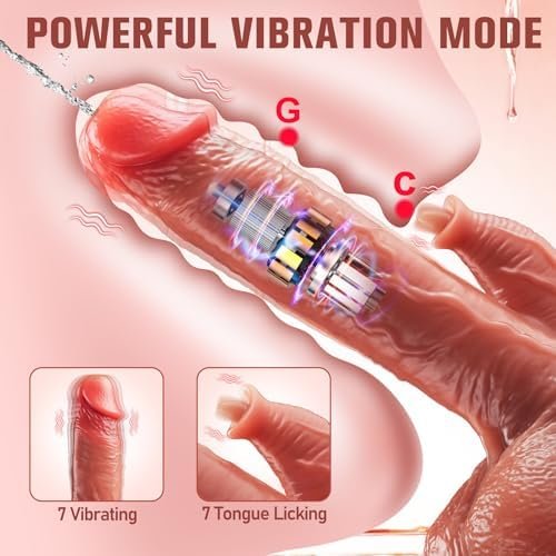 Realistic Vibrating Squirting Dildo For Women - 8.9 Inch Ejaculating Dildos Vibrator With 7 Vibration 7 Licking Modes For Clitoral G Spot Stimulation, Remote Control Adult Sex Toy For Women Couple - Image 3