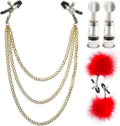 Jesakmie Adjustable Nipple Clamps With Metal Chain And Transparent Nipple Sucker Clit Breast Pump Female Masturbators Sucker