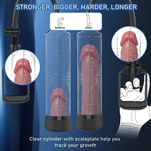 Vacuum Penis Pump Male Sex Toys For Men Manual Penis - Pumps & Enlargers, Yeqiz Penis Enlargement For Men Stronger Bigger Erections With Masturbators Cup & 2Pcs Suction Sleeves & 6 Cock Rings - Image 3