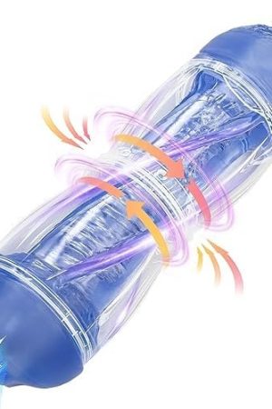 Rotating Male Masturbator Cup Adult Sex Toys For Men,Manual Masturbators Stroker Sleeve For Man Masturbation,Dual Open Ended Portable Pocket Pussy With 3D Realistic Vagina Textured Blowjob