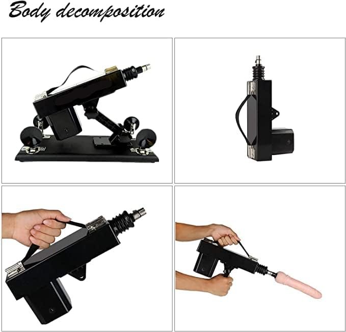 Chega Massager Women Adult Machine Automatic Telescopic Toy, Black, Adjustable - Image 2