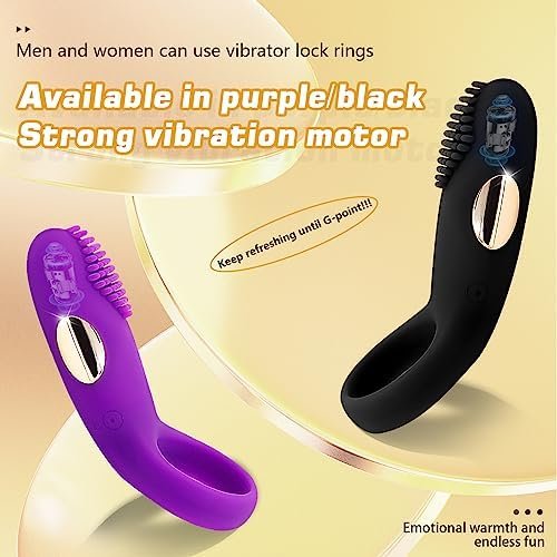 Cock Rings Adults Vibrating For Couples Penis Ring Vibrators Stimulators Sex Toys For Men Women(Black) - Image 3