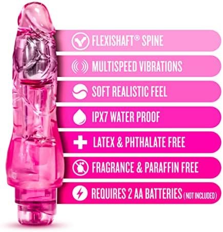 Blush Fantasy Vibe - 9 Inch Long Vibrating Dildo - Soft Realistic 2" Wide Flexible Shaft - Body Safe Lifelike Feel Vibrator - Ipx7 Waterproof - Sex Toy For Women Men Couples - Clear Purple - Image 2