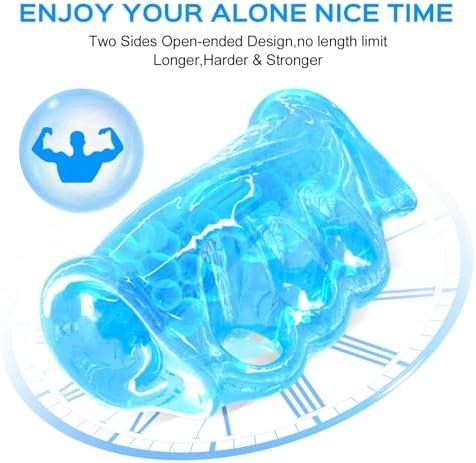 Male Masturbator Pocket Pussy Stroker Sex Adult Toys For Men,Manual Portable Transparent Oral Sex Handjob Glans Training Tool Open-Ended Penis Sleeve With Vagina Textured For Male Blowjob Toy - Image 2