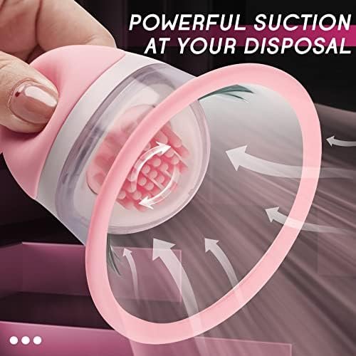 Nipple Sex Toys For Women,Nipple Toy Manual Sucking Stimulator Massager With 10 Vibrator Rotation Modes, 3 Brush Heads Nipple Clamps Adult Sex Toys & Games For Women Female Couples - Image 3
