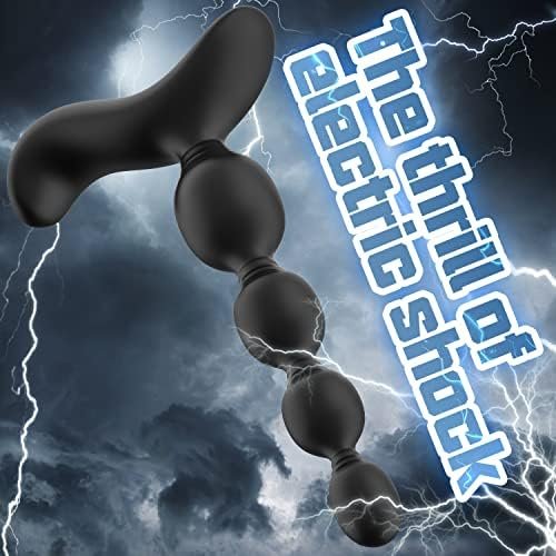 Electric Shock Anal Vibrator Prostate Stimulator, Xinbale 10 Vibration Modes Electric Stimulation Butt Plug Vibrating Anal Plug Vibrator Anus G Spot Sex Toy For Men, Women Black - Image 2