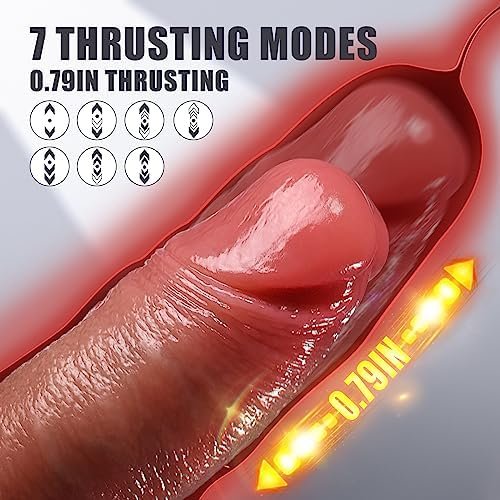 Thrusting Dildo Vibrator Sex Toys For Women - 8.7 Inch Realistic Dildo With 7 Thrusting Wriggling & 10 Vibration Heating Modes, Strong Suction Cup Dildo With Remote Control For G Spot Anal Vaginal - Image 2
