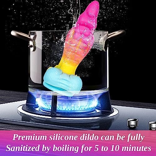Large Realistic Dragon Dildo - 9.2 Inch Silicone Lifelike Fantasy Dildo, Soft Liquid Material Dildo With Textured For G-Spot Stimulator, Suction Cup Toys For Women, Men - Alien And Thick Dildos - Image 3