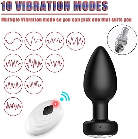 Covoi Vibrating Anal Plug Butt Set - 4Pcs Sex Toys, Plush Beginner, Remote Control Vibrator With 10 Vibration Modes, Adult Toys & Games For Men Women, Couples, Black Silver 1 - Image 2