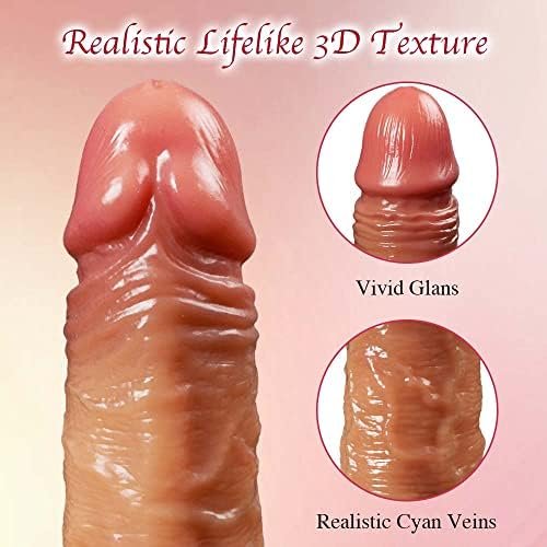 Realistic Thick Dildo,Liquid Silicone Dildo For Women,G-Spot Flexible Mens Cock,Lifelike Anal Dildo For Hands-Free Play,Skin-Friendly Fake Penis With Full Shaped Balls,Adult Sex Toys With Huge Dong - Image 2