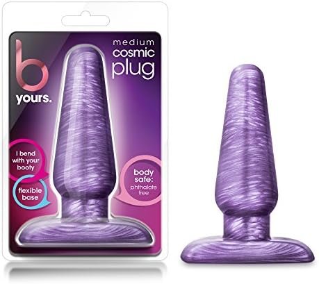 Blush B Yours Cosmic Plug - 4 Inch Soft Beginner Small Tapered Slim Anal Butt Plug - Easy To Insert - Narrow Base For Comfort - Adult Sex Toys For Women Men - Non Porous Body Safe - Purple