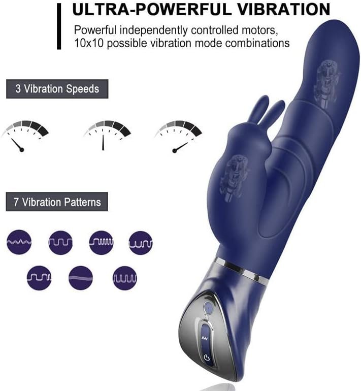Rabbit Vibrator For Women Personal Massager Clitoral G-Spot Stimulation Jugete Sexuales (Blue) - Image 3