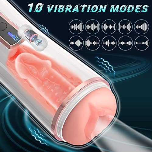 Automatic Male Masturbator Cup - Hands Free Masturbators Stroker With 10 Vibrating Modes Male Pleasure Blowjob Machine, 3D Realistic Textured Mens Pocket Pussy Masturbation Adult Sex Toys For Men - Image 2