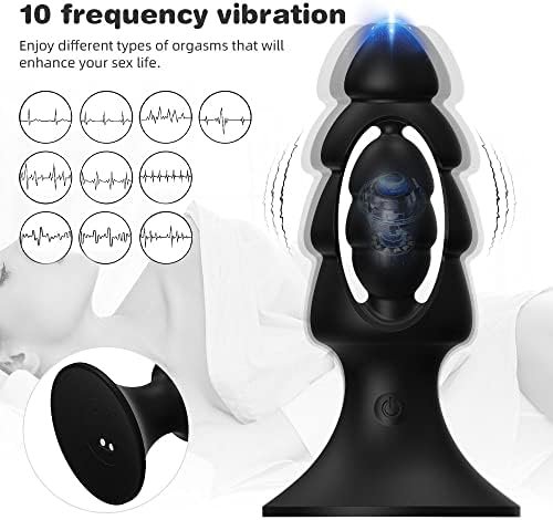 Domlust Anal Plug Vibrating Butt Plug Vibrator - Christmas Tree Hollow Egg 10 Vibrating Anal Toys Suction Cup For Hands-Free Sexual Wellness. Perfect Male Sex Toys G-Spot Adult Toys For Women. - Image 2