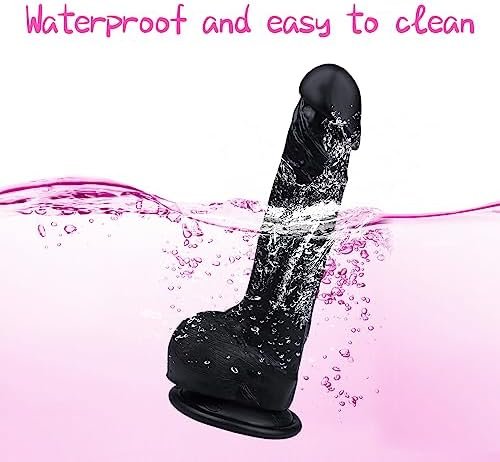 Dildo, Black Dildo, Realistic Dildo, 8.5" Ultra Soft Silicone Big Thick Dildo Adult Sexy Toys With Strong Suction Cup G Spot Stimulator Adult Anal Toys For Women Lifelike Flexible Dildos, Black - Image 2