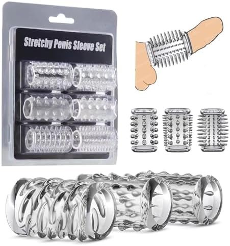 Penis Rings,Sex Toys For Men 6 Pcs Cock Ring Set,Cock Ring For Men Clear Stretchy Erection Enhance Penis Girth Tool, Pleasure Sleeve For Men,Cock Sleeves,Penis Sleeve,Adult Toy