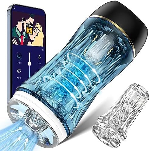 App -Controlled Automatic Male Masturbator Penis Pump Instant Control Sharing Male Sex Toys For Men,10 Suction & 10 Vibrations Adult Toys Male Stroker Male Masturbators Mens Sex Toys