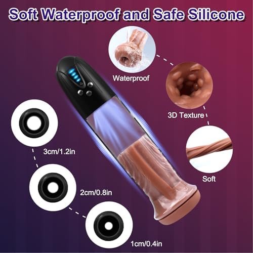Electric Penis Enlarger Vacuum Pump - Automatic Masturbator Penis Enlargement Extend Pumps With 4 Suction Intensities, Penis Enlarge Air Pressure Device Stimulator, Adult Male Sex Toys & Games For Men - Image 2