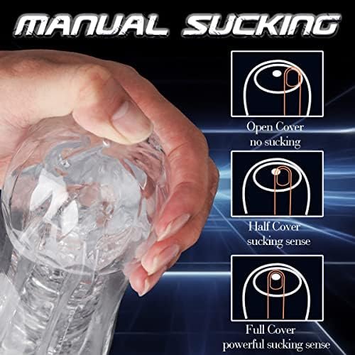 Manual Sucking Extrusion Male Masturbators, Portable Transparent Pocket Pussy Stroker With Vagina Textured Blowjob Sex Toys Penis Tpe Masturbation Sleeve For Men - Image 2