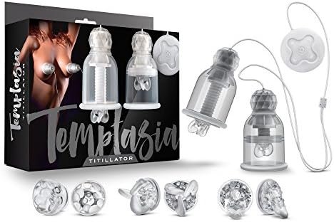 Blush Temptasia Titillator - 90 Modes Nipple Play Stimulator - Tongue Licking, Sucking Rotating Nipple Clamp - Breast Orgasm Massager Stimulation - Rechargeable With Remote - Sex Toys For Women & Men