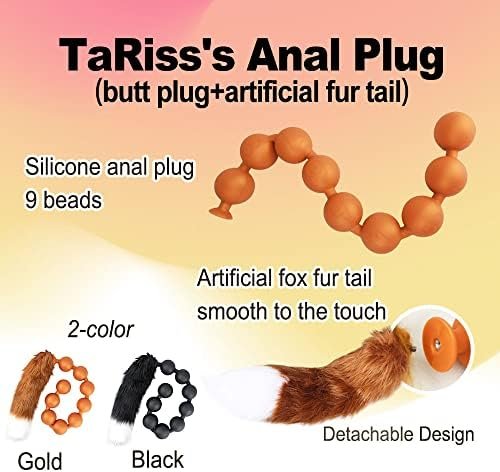Tariss'S Anal Beads With Fox Tail Butt Plug For Women G-Spot Stimulator Anal Plug Cosplay Toy For Men Prostate Massager Adult Sex Toys Gold L - Image 2