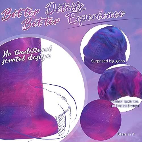 Sunset Glow Big Realistic Dildo With Large Upturned Glans For G-Spot Stimulation, Hands-Free Silicone Huge Dildo Adult Sex Toy Suction Cup Dildos For Strap-On, Thick Penis For Woman Or Anal Play - Image 2