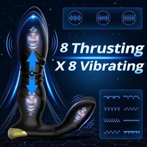 Thrusting Anal Vibrator Prostate Massager With Penis Ring- Vibrating Dildo Anal Toy Butt Plug With 9 Thrust & Vibration Modes, App & Remote Control Male Adult Anal Sex Toy For Men, Couple Sex Toys - Image 3