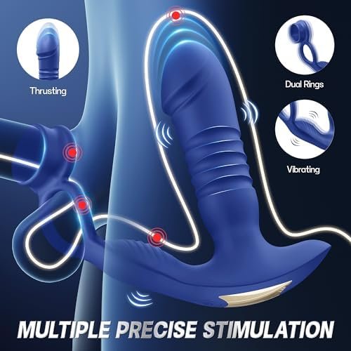 Adult Male Sex Toys For Men'S Sex – Anal Prostate Massager With Dual Cock Ring, App & Remote Control Butt Plug, 7 Thrusting & Vibrating Modes G Spot Vibrator Couples - Image 2