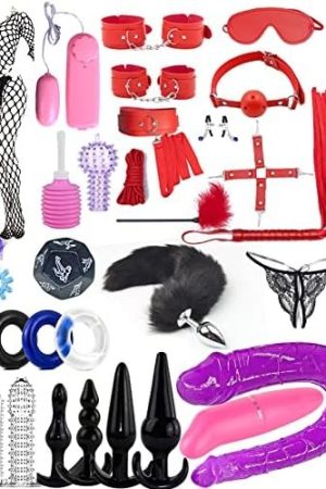 32Pcs Sm Bondage Restraint Vibrator Silicone Anal Plug Dildo Sex Toys For Butt Plug2
