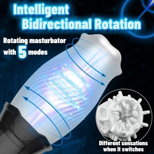 Automatic Rotating Male Masturbator, Vibrating Male Masturbators Cup With 5 Rotation & 10 Vibration Modes For Penis Stimulation, Electric Pocket Pussy Male Stroking Toy, Adult Male Sex Toys For Men - Image 3