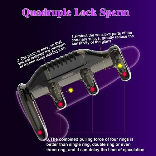 Aprobdsm 4 Ring Innovative Cock Ring Penis Ring For Men, Ultra Soft Stretchy Vibrating Penis Ring, Sex Toy Rings For Lasting Longer, Harder, Stronger Erection Pleasure Delay Ejaculation - Image 2