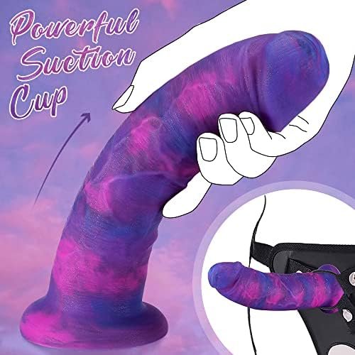 Sunset Glow Big Realistic Dildo With Large Upturned Glans For G-Spot Stimulation, Hands-Free Silicone Huge Dildo Adult Sex Toy Suction Cup Dildos For Strap-On, Thick Penis For Woman Or Anal Play - Image 3