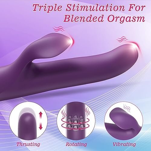Thrusting Dildo Vibrator For Women,9.2" Realistic Vibrating Dildo With 10 Powerful Vibration 5 Thrust Modes, 3 In 1 Rotating G Spot Vibrators For Lesbian Couples Play - Image 3