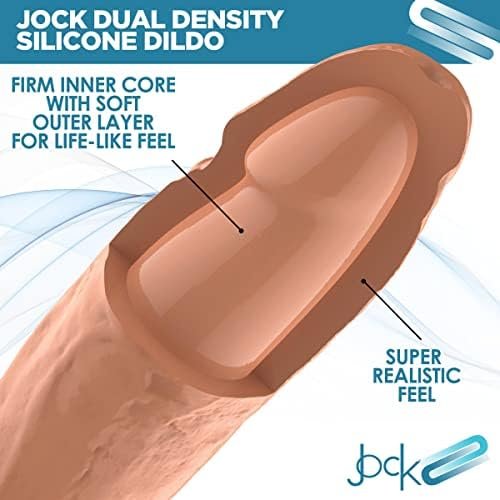 Curve Toys Jock 7" Dual Density Silicone Dildo W/Balls For Men, Women, & Couples. Body Safe Ultra Realistic Premium Silicone Dildo With Balls. 1 Realistic Dildo With Balls 7 Inches Light. - Image 3