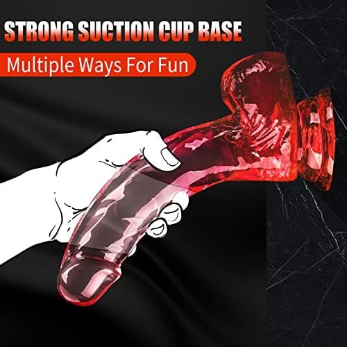 Realistic Dildos, Xinbale 7 Inch Dildo With Suction Cup For Hands-Free Play, Flexible Clear Dildo With Curved Shaft Balls For Vaginal G-Spot And Anal Play - Image 3
