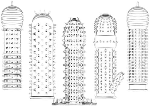 5Pcs Men Penis Sleeve Sex Toys Cock Ring For Couples Aid Delay Extender Reusable For Adult Sex Toys