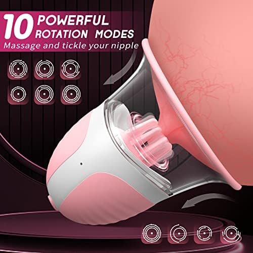 Nipple Sex Toys For Women,Nipple Toy Manual Sucking Stimulator Massager With 10 Vibrator Rotation Modes, 3 Brush Heads Nipple Clamps Adult Sex Toys & Games For Women Female Couples - Image 2