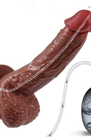 Realistic Squirting Dildo Ejaculating Penis For Beginners With Strong Suction Cup For Hands-Free Play,Soft Dildo With Curved Shaft And Balls For Women G-Spot And Anal Prostate Play 8.07 Inch